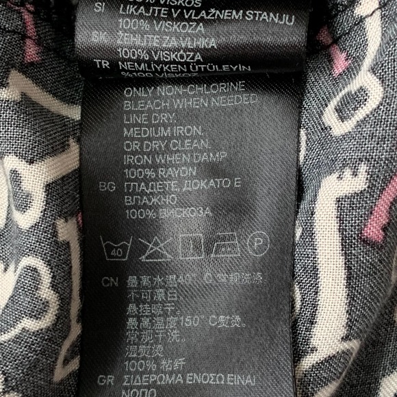 Divided by H&M Black with Key Print Rayon Dress Size 12 - Picture 8 of 8